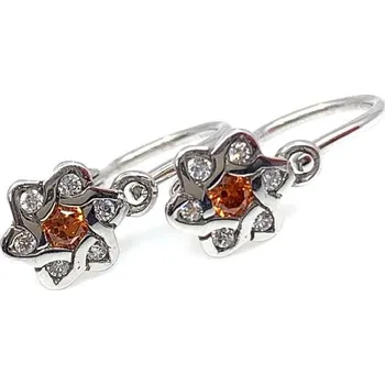 Náušnice Diante Zlaté náušnice s oranžovým kamenem 31500463