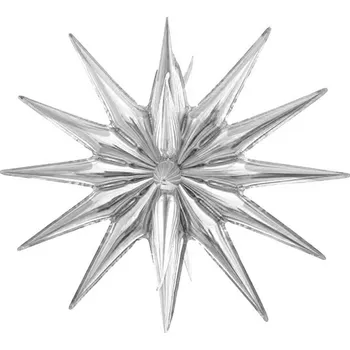 Balónek GODAN Balonek fóliový hvězda STŘÍBRNÁ 3D - 50 cm