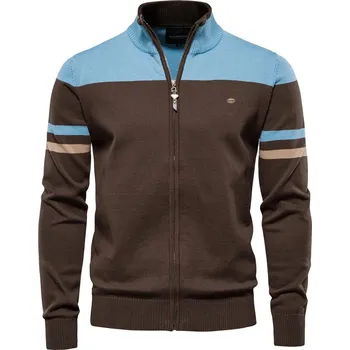 Pánský svetr Pánský svetr s kontrasty a zipem Barva: Světle Modrá, Velikost: 2XL