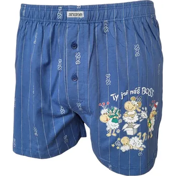 Trenýrky Andrie PS 5851 modré pánské trenýrky Barva: modrá, Velikost: M