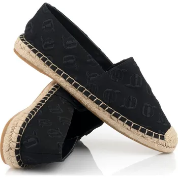 Dámské tenisky ESPADRILKY KARL LAGERFELD KAMINI NFT RPT EMBRO SLIP BLACK CANVAS