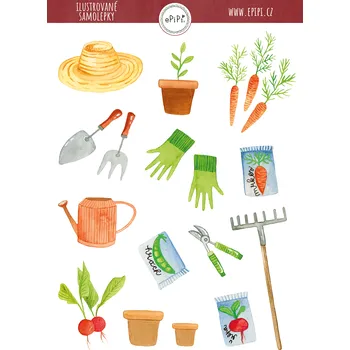 Samolepící dekorace ePipí Arch samolepek Na zahradě A6 16 samolepek