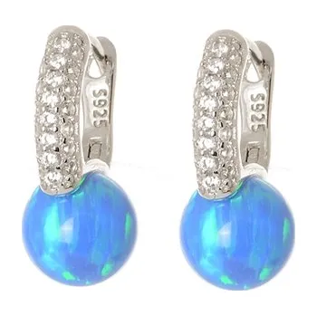 Náušnice Dámské stříbrné opálové náušnice STNAU1886F + dárek zdarma