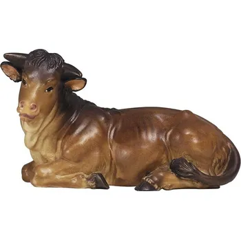 Vánoční dekorace Ornatis Vůl ležící Provedení: Malované, Velikost stojících figur dospělých postav: 22 cm Dřevěná vyřezávaná soška ležícího vola