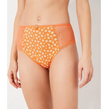 Dámská móda Sada 4 kalhotek maxi s potiskem Tropea, z pružné bavlny a krajky korálová+lila 54/56