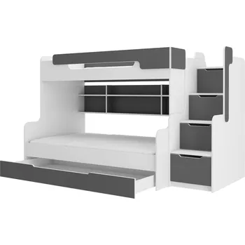 Dětská postel ADRK 90/120 x 200 cm Harell bílá/grafit