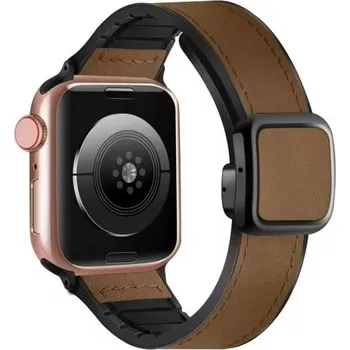Ostatní příslušenství k chytrým hodinkám eses Sportovní kožený řemínek pro Apple Watch - Hnědý 42mm, 44mm, 45mm, 49mm