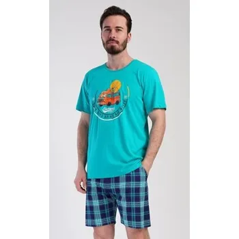 Pánské pyžamo Pánské pyžamo šortky Vienetta Secret Adventure zelená XXL