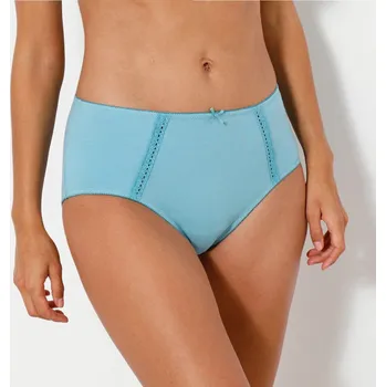 Kalhotky Blancheporte Sada 2 bavlněných kalhotek maxi s ažurou modrá+levandulová 54/56