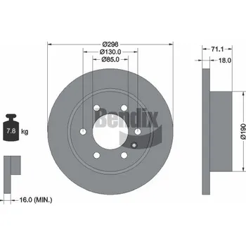 Brzdový kotouč Brzdový kotouč BENDIX Braking BDS1584