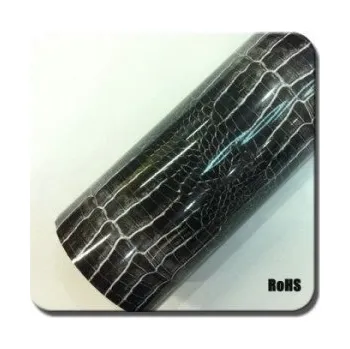 Autodoplněk Imitace kůže krokodýl lesklá černá auto wrap fólie 152x2000cm - interiér/exteriér