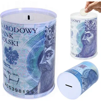 Pokladnička VERK GROUP Plechová pokladnička - motiv bankovky