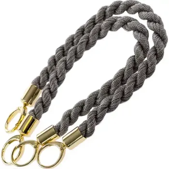 Příze Ucha na tašky Inda délka 50 cm Šedá se zlatým kováním (Luxusní ucha na kabelky a tašky Inda Šedá se zlatem)