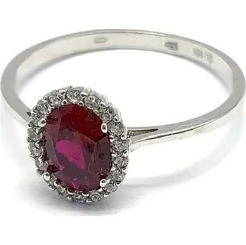 Prsten Diante Zlatý prsten s červeným kamenem 59629873