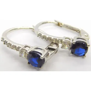 Náušnice Klenoty Budín Dámské zlaté náušnice v bílém zlatě s modrými safíry 585/1,80gr HK2276 (Klenoty Budín Dámské zlaté náušnice v bílém zlatě s modrými safíry 585/1,80gr HK2276)