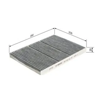 Kabinový filtr Kabinový filtr VW LUPO I (6X1, 6E1) Bosch - 1.0, 1.4, 1.416V, 1.4FSI, 1.6GTI, 1.2TDI3L,