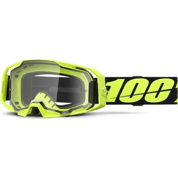 Motocyklové brýle ARMATIC 100% brýle Neon Yellow, čiré plexi