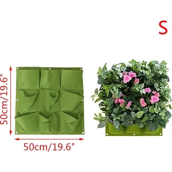 Závěsný vertikální květináč na zeď - zelený - Malý