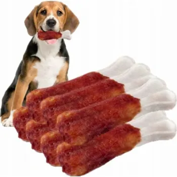 Pamlsek pro psa Maced LISOVANÁ PSA KOST S KAČNOU 12 cm (BÍLÁ LISOVANÁ KOST S KACHNOU) 500 g