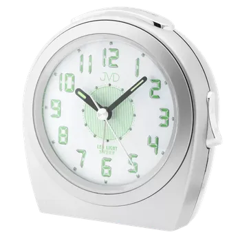 Budík Ručkový netikající budík JVD sweep SRP910.14 se zeleným LED podsvícením (Ručkový netikající budík JVD sweep SRP910.14 se zeleným LED podsvícením)