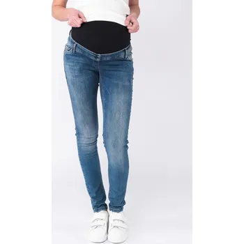 Těhotenské džíny Sophia Destroyed - modré stone wash, bavlna, skinny Velikost: 27