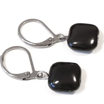 Náušnice Náušnice šungit čtverečky Inferno