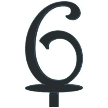 Dortová svíčka Zápich - číslo 6 červený