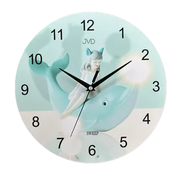 Hodiny JVD Dětské nástěnné barevné netikající tiché hodiny JVD HJ108 - víla ( )