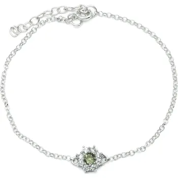 Náramek Stříbrný náramek s vltavínem Molda