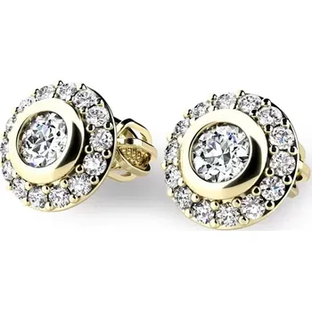 Náušnice Dámské náušnice žluté zlato 585/1000 zirkon 10822-ZL-ZIR