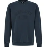 MIKINA WOOLRICH GARMENT DYED LOGO CREWNECK MELTON BLUE