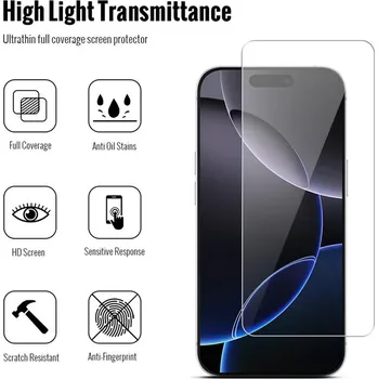 Tvrzené sklo JP Combo Pack pro Apple iPhone 16 Pro Max - čiré - sada 2 kusů + 2x sklo na čočku 2,5D - čiré