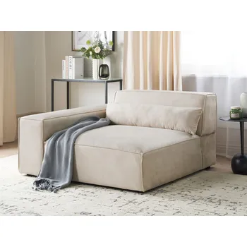 Sedací souprava Pravý rohový díl sedačky béžový sametový 1-místný sedací modul moderní jednosedačka Beliani