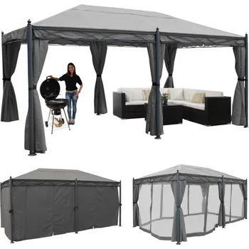 Zahradní altán Zahradní altán se závěsy 5x3 m Dekorhome