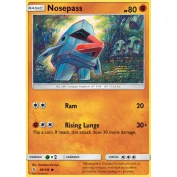 Volný čas Pokémon GRI 069/145 Nosepass - Guardians Rising Stav: Excellent, Verze: NORMAL