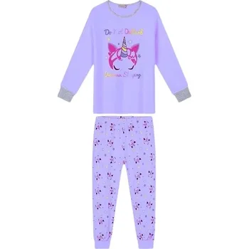 Dívčí pyžamo DÍVČÍ PYŽAMO S JEDNOROŽCEM MP1757 VELIKOSTI 98-128 Velikost: 104, Barva: Fialová