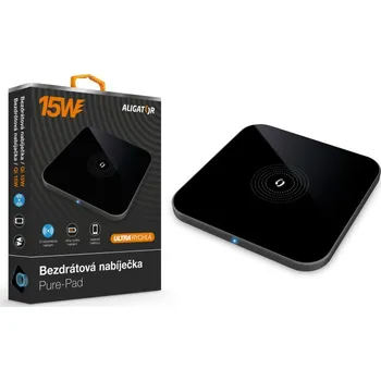 Bezdrátová nabíječka ALIGATOR PREMIUM 15W, černá