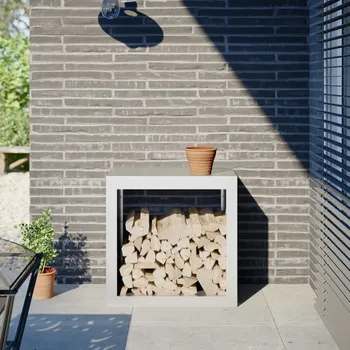 vidaXL Stojan na palivové dřevo bílý 60 x 40 x 60 cm ocel [851009] Barva: Ocel/Bílý