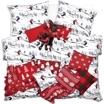 Povlečení SCANquilt povlečení KLASIK SOFT ski boarding bílošedá 140 x 220/70 x 90 cm