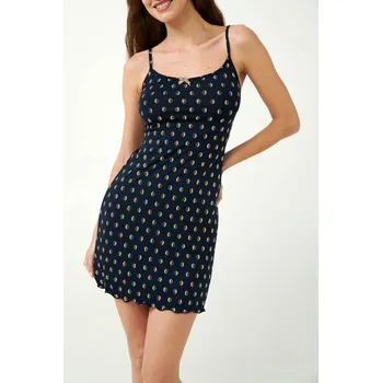 Vamp - Noční košilka na ramínka se zlatým potiskem 21836 - Vamp blue m