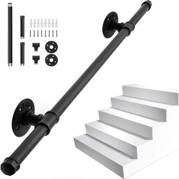 Zábradlí Zábradlí na schodiště, vnitřní a venkovní zábradlí na schody 100 cm | černý