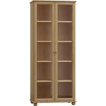 Policová skříň Slevadoma Vitrína 106 Klasik masiv borovice Barva: Bezbarvý lak, Šířka: 80 cm