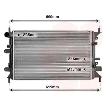 Chladič motoru Chladič, chlazení motoru VAN WEZEL 18002149