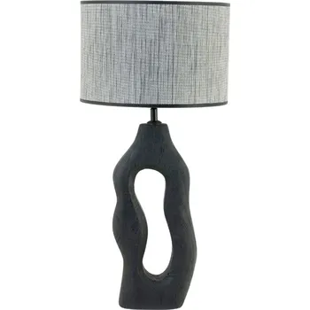 Lampička By-Boo Černá dřevěná stolní lampa Shiboo
