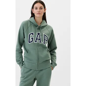 Dámská móda GAP Mikina na zip s logem - Dámské GAP kaki 2921200