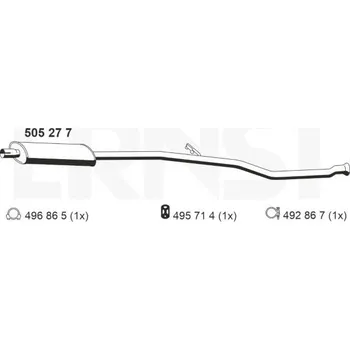 Tlumič výfuku Stredni tlumic vyfuku ERNST 505277