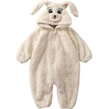 Kojenecký overall Zimní fleecový kojenecký overálek s motivem pandy nebo králíčka Motiv: králíček, Velikost: 6 měsíců