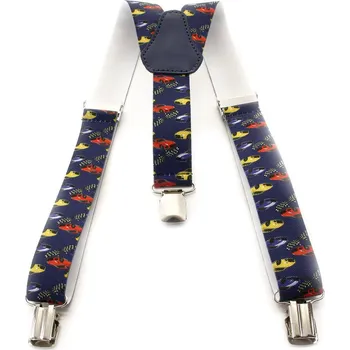 Kšandy Tmavě modré dětské kšandy ve tvaru Y s potiskem Dionte