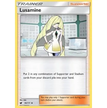 Volný čas Pokémon CIN 096/111 Lusamine - Crimson Invasion Stav: Excellent, Verze: NORMAL