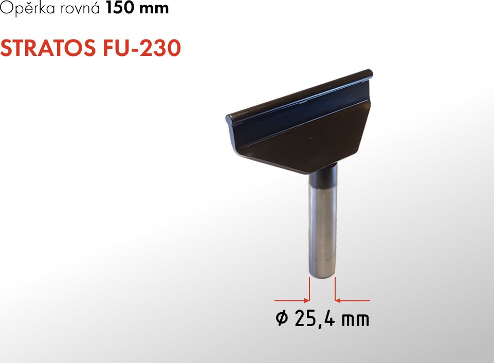 GURTOOL Opěrka rovná 150 mm | STRATOS FU-230 Rovná profilovaná opěrka s kalenou tyčí